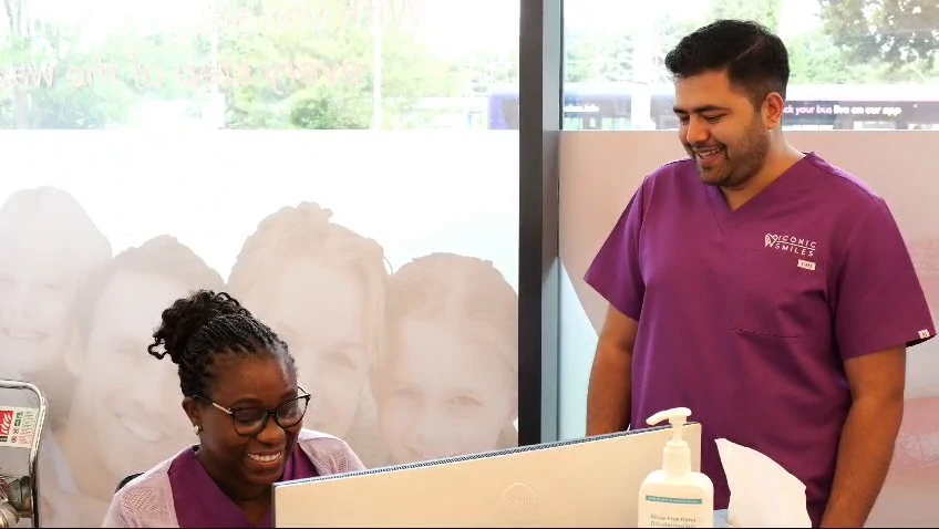 A welcome from the Iconic Smiles team at reception.