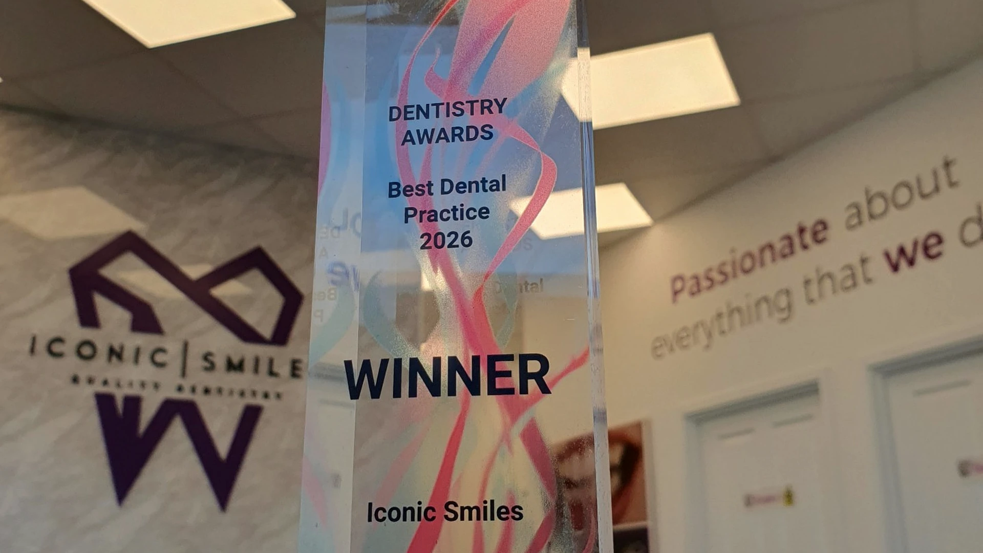 Dentistry Awards Best Dental Practice 2026 winner trophy for Iconic Smiles